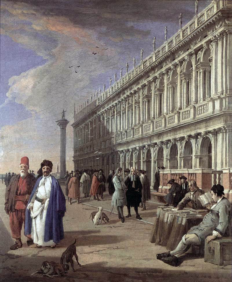 Luca Carlevaris The Piazzetta and the Library - Canvas Print