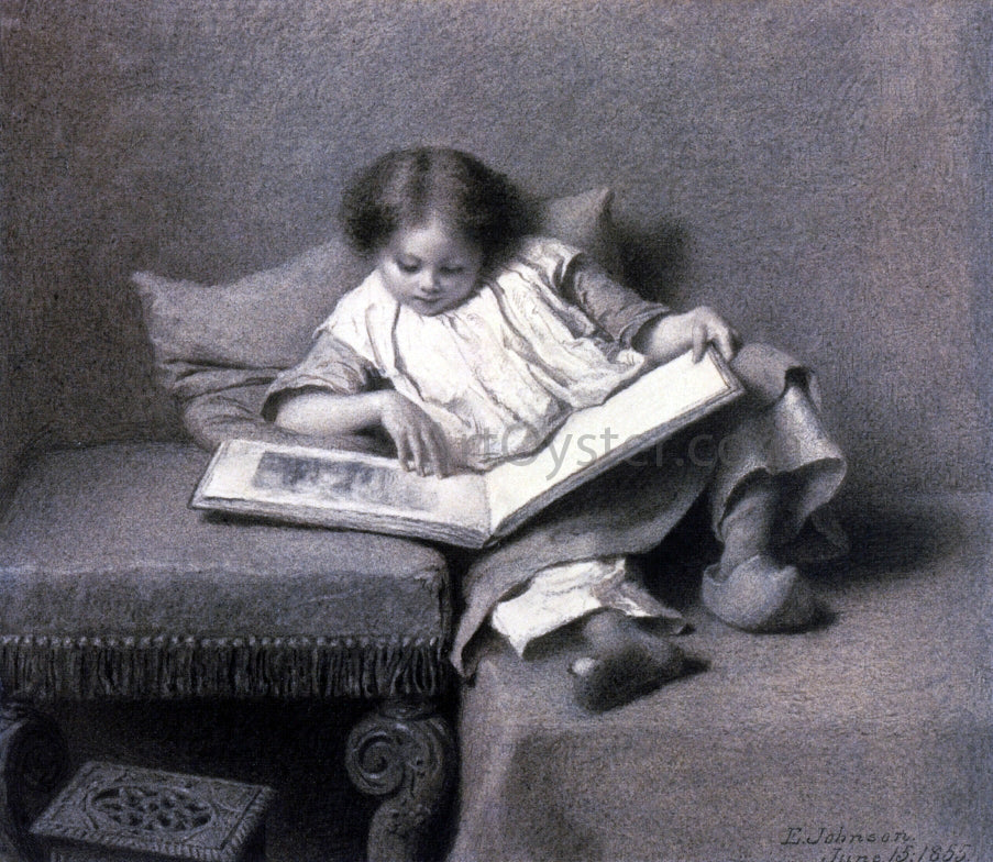 Eastman Johnson The Picture Book - Canvas Print