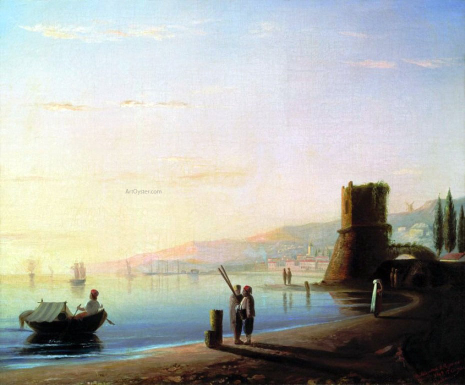 Ivan Constantinovich Aivazovsky The pier in Feodosia - Canvas Print
