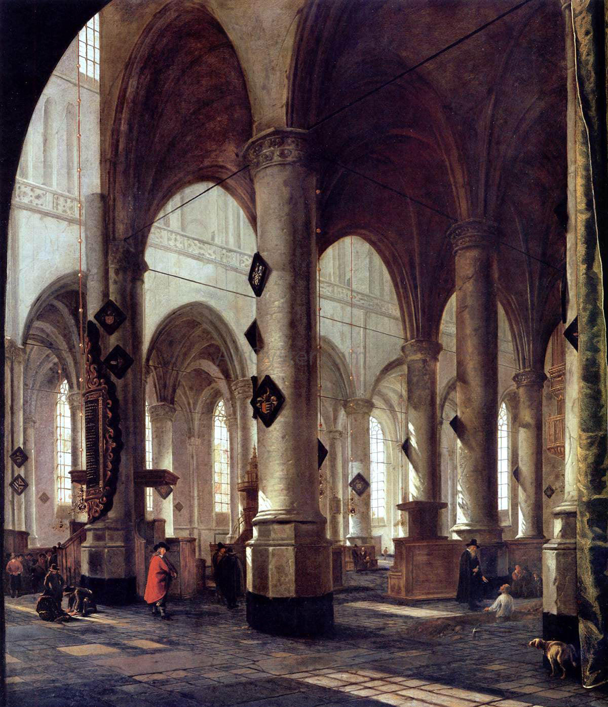Hendrick Cornelisz Van Vliet The Pieterskerk in Leiden - Canvas Print