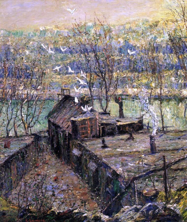 Ernest Lawson The Pigeon Coop - Canvas Print