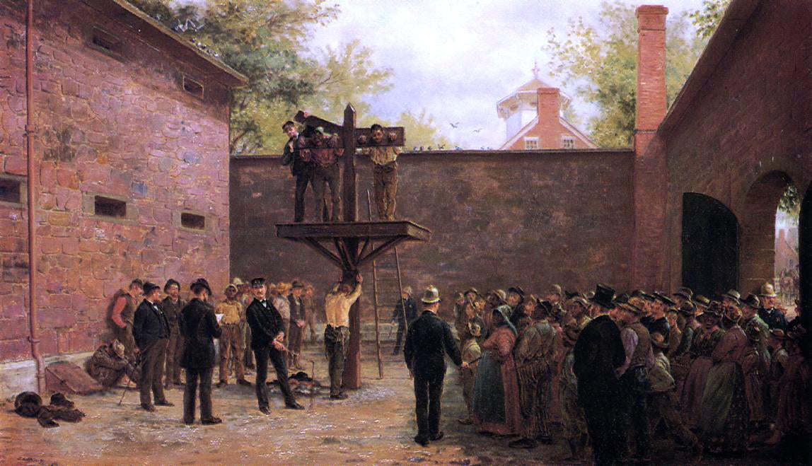 Edward Lamson Henry The Pillory and Whipping Post, New Castle, Delaware - Canvas Print