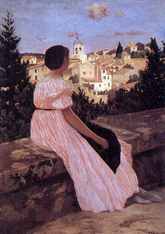 Jean Frederic Bazille The Pink Dress - Canvas Print