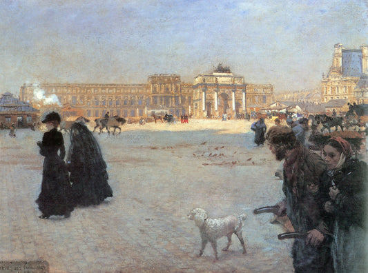 Giuseppe De Nittis The Place de Carrousel and the Ruins of the Tuileries Palace in 1882 - Canvas Print