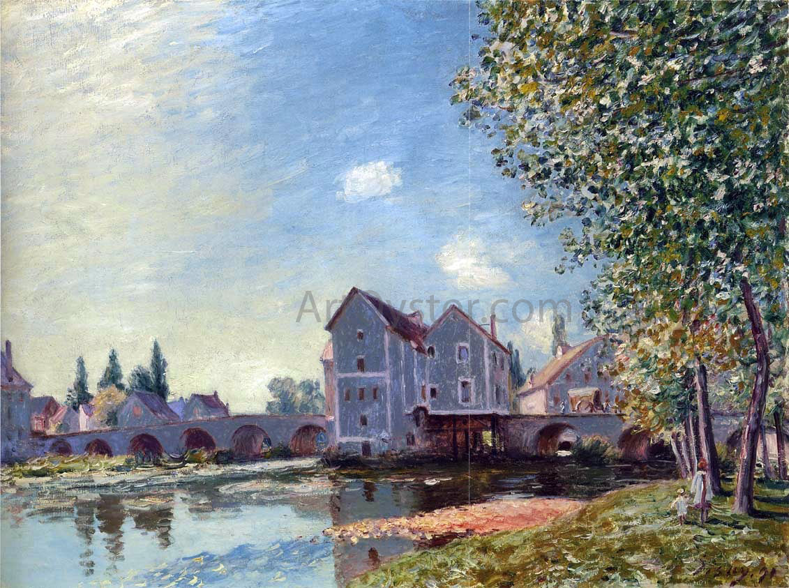 Alfred Sisley The Pont at Moret - Afternoon effect - Canvas Print