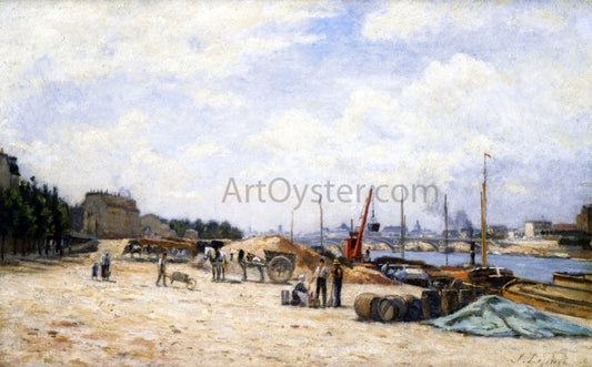 Stanislas Lepine The Pont de Bercy as seen from the Quai de La Gare - Canvas Print
