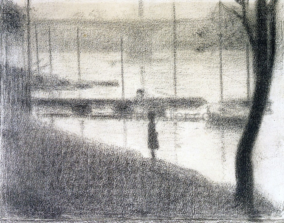 Georges Seurat The Pont de Courbevoie - Canvas Print
