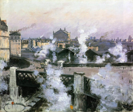 Norbert Goeneutte The Pont de l'Europe and Gare Saint-Lazare - Canvas Print