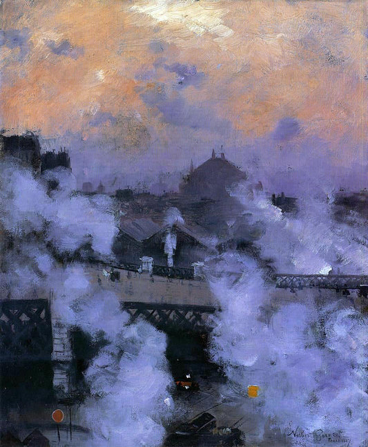 Norbert Goeneutte The Pont de l'Europe at Night - Canvas Print