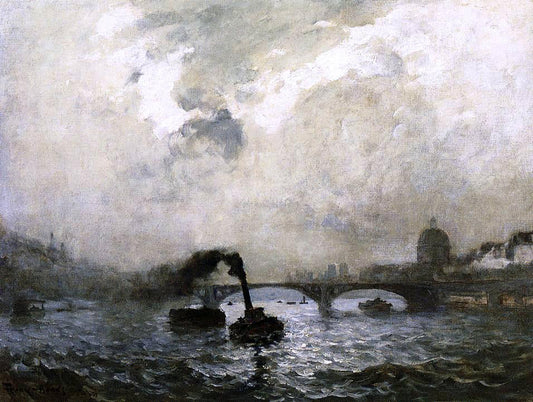 Frank Myers Boggs The Pont des Arts and the Institute de France - Canvas Print