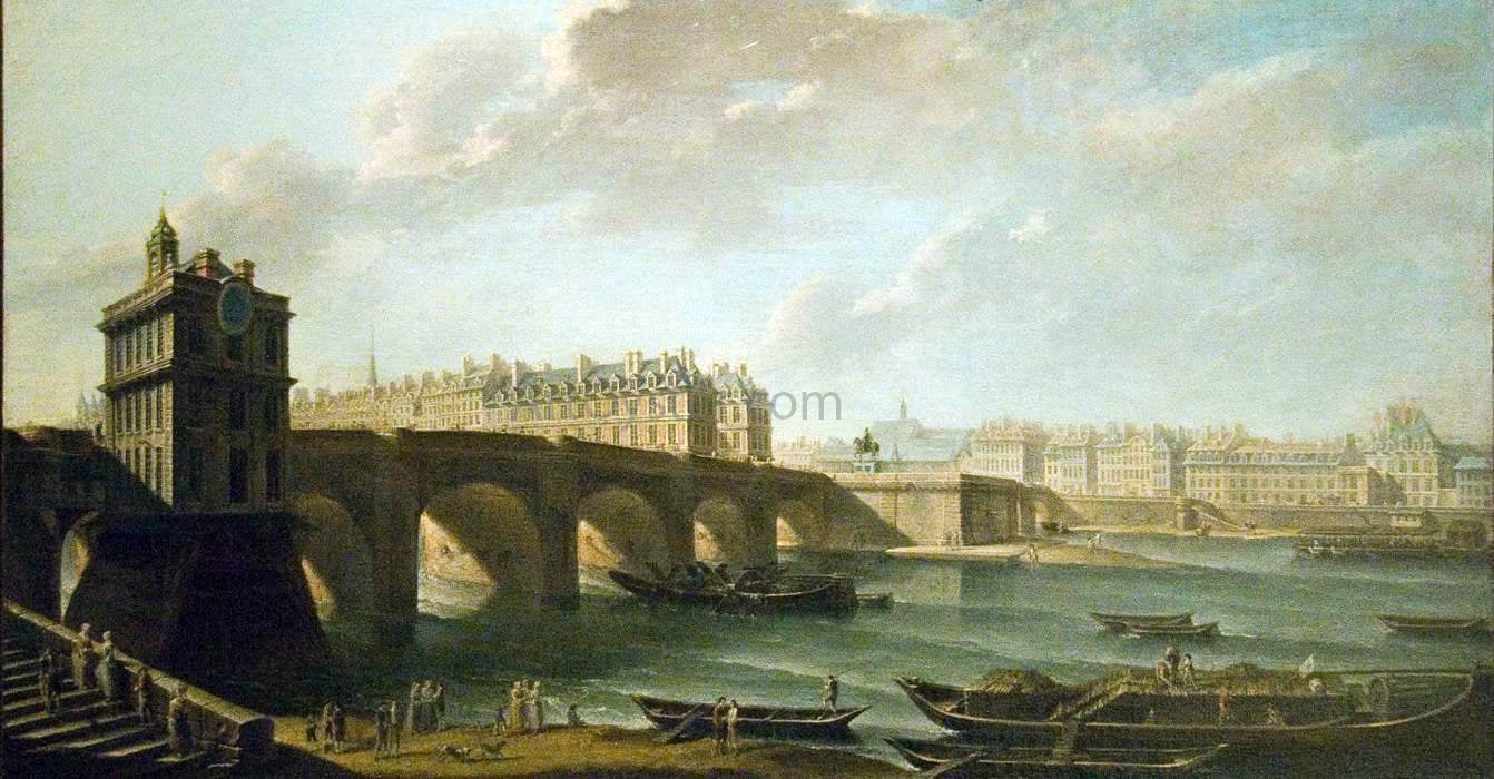 Nicolas-Jean-Baptiste Raguenet The Pont Neuf and the Samaritaine - Canvas Print
