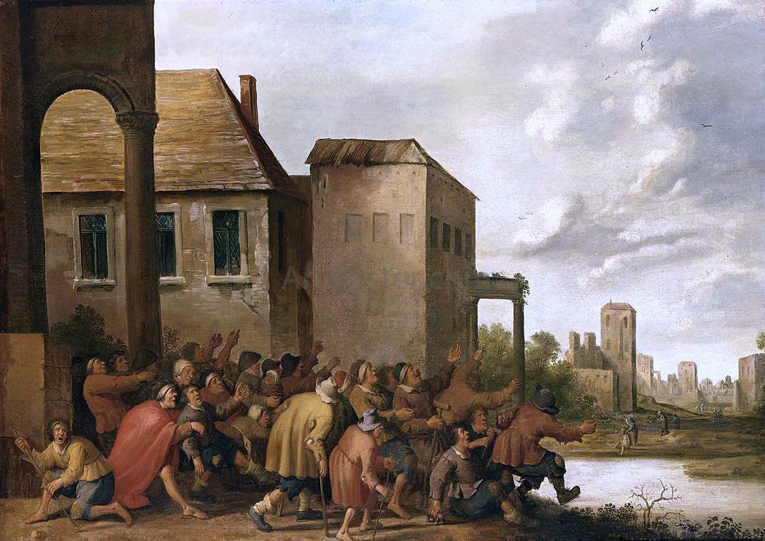 Joost Cornelisz Droochsloot The Pool of Bethesda - Canvas Print