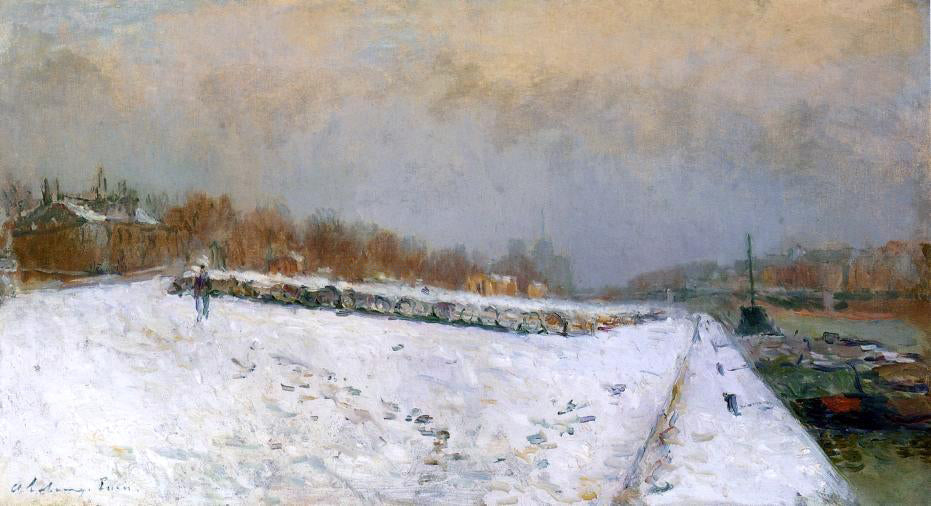 Albert Lebourg The Port of Bercy, Winter - Canvas Print