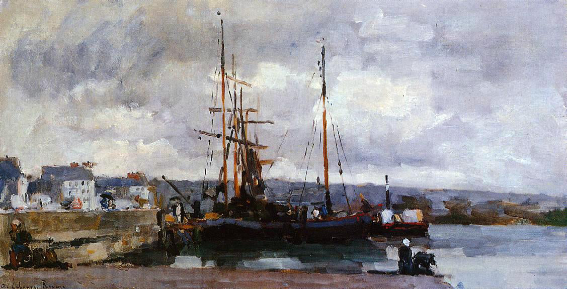 Albert Lebourg The Port of Rouen, Grey Weather - Canvas Print