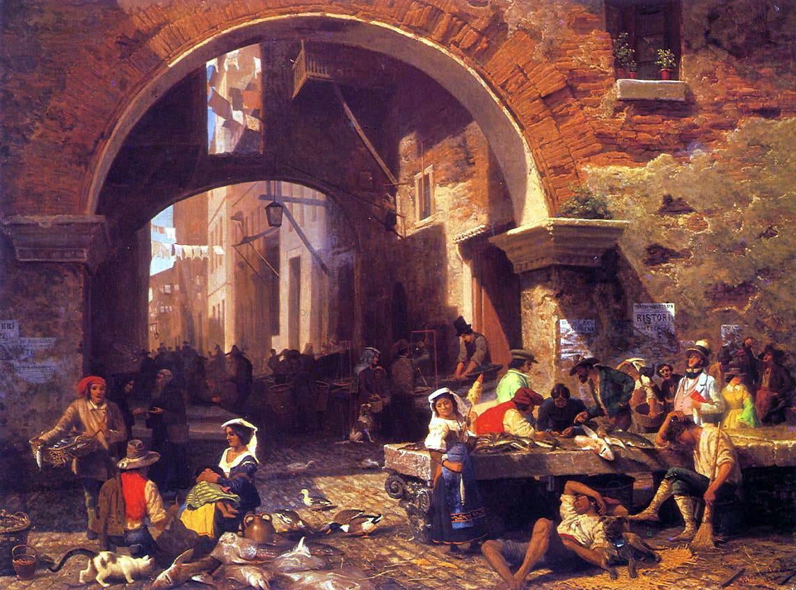 Albert Bierstadt The Portico of Octavia - Canvas Print