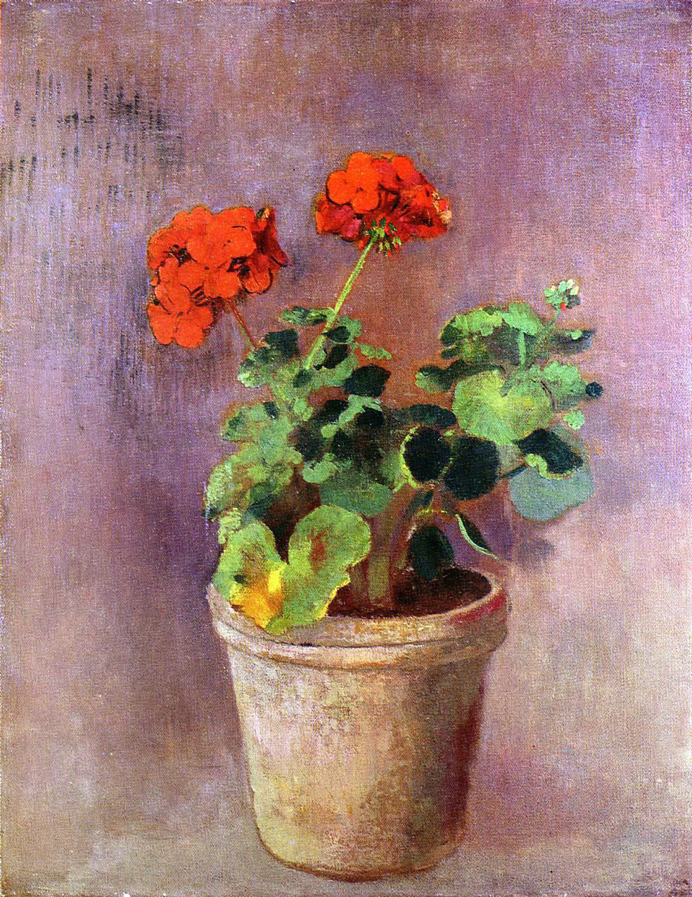 Odilon Redon The Pot of Geraniums - Canvas Print