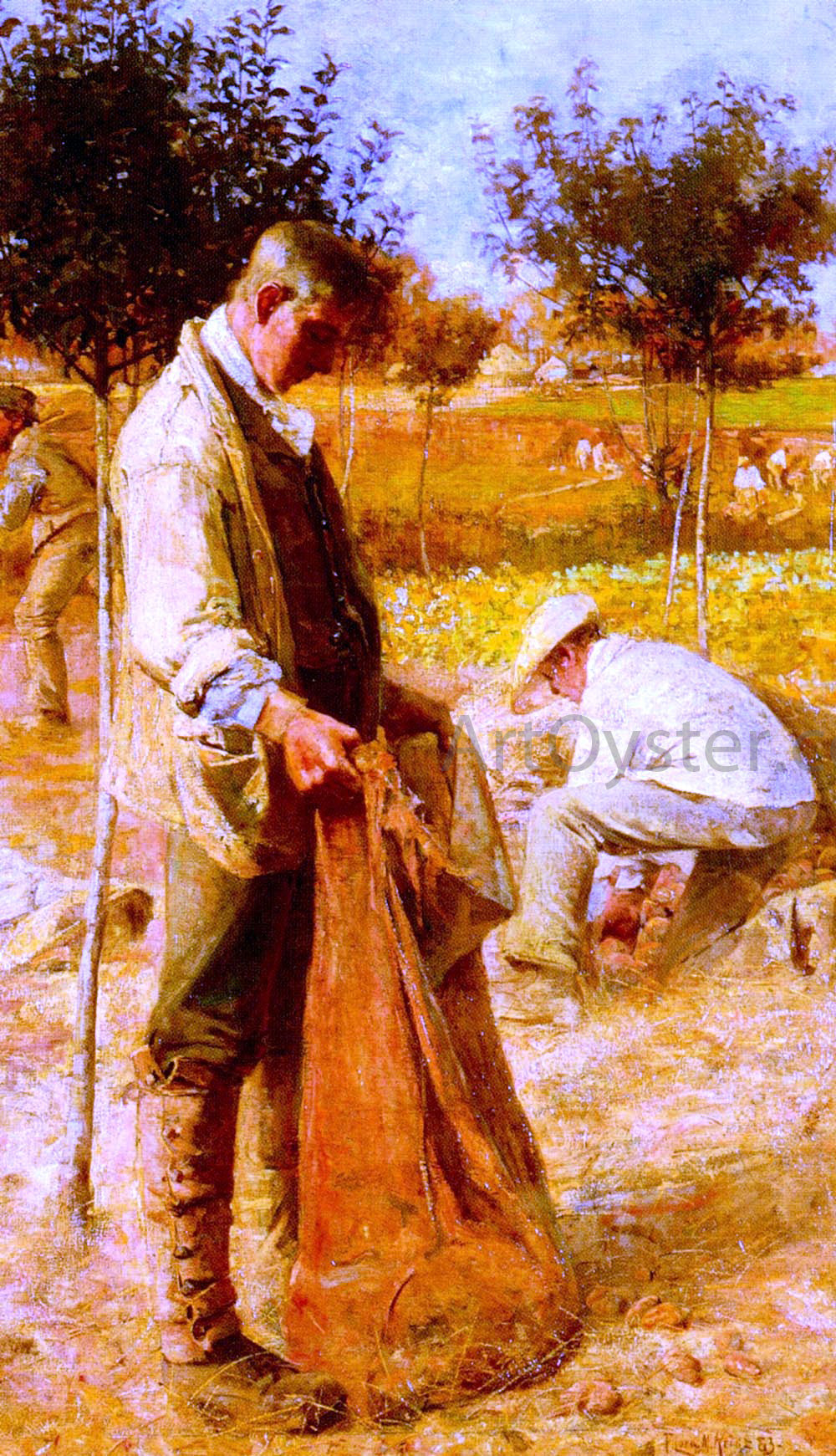 Flora MacDonald Reid The Potato Harvesters - Canvas Print