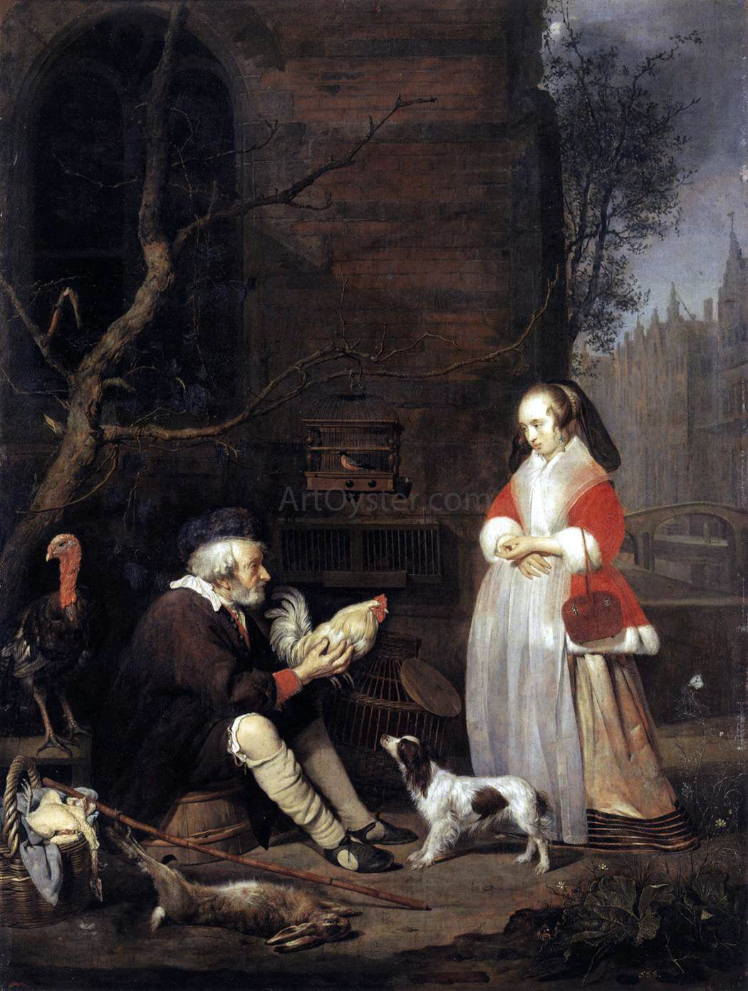 Gabriel Metsu The Poultry Seller - Canvas Print