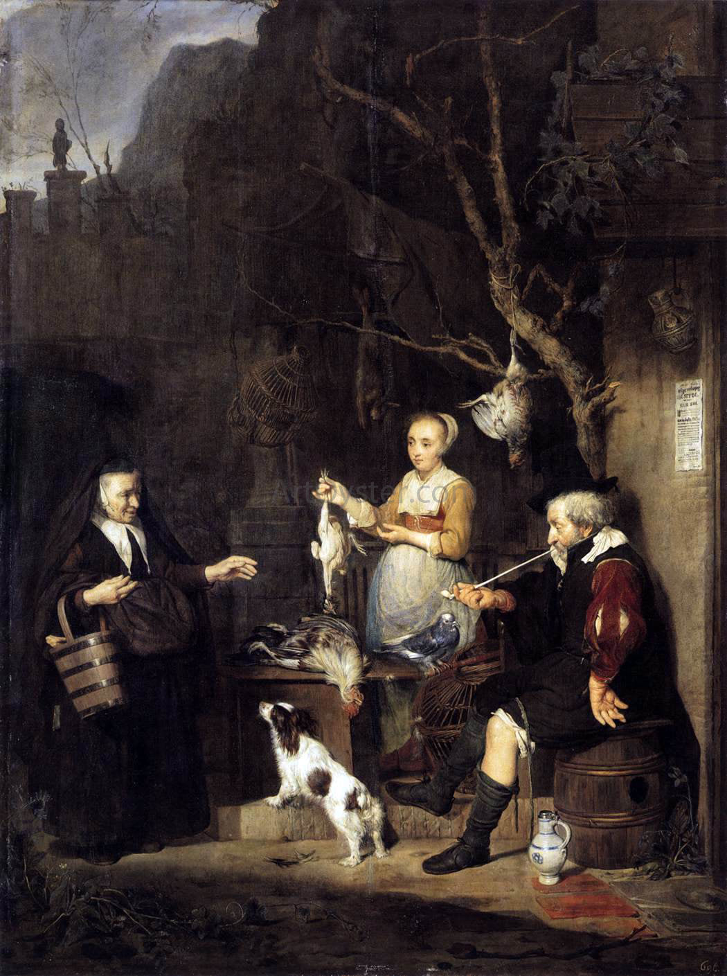 Gabriel Metsu The Poultry Woman - Canvas Print