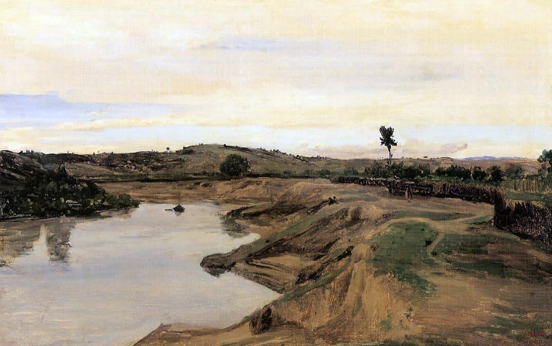 Jean-Baptiste-Camille Corot The Poussin Promenade (also known as Roman Campagna) - Canvas Print