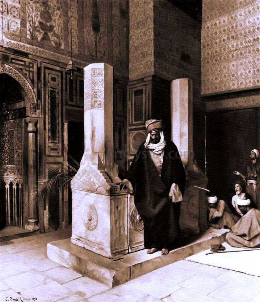 Ludwig Deutsch The Prayer at the Tomb - Canvas Print