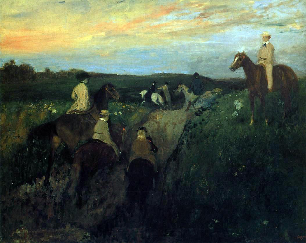 Edgar Degas The Promenade on Houseback - Canvas Print