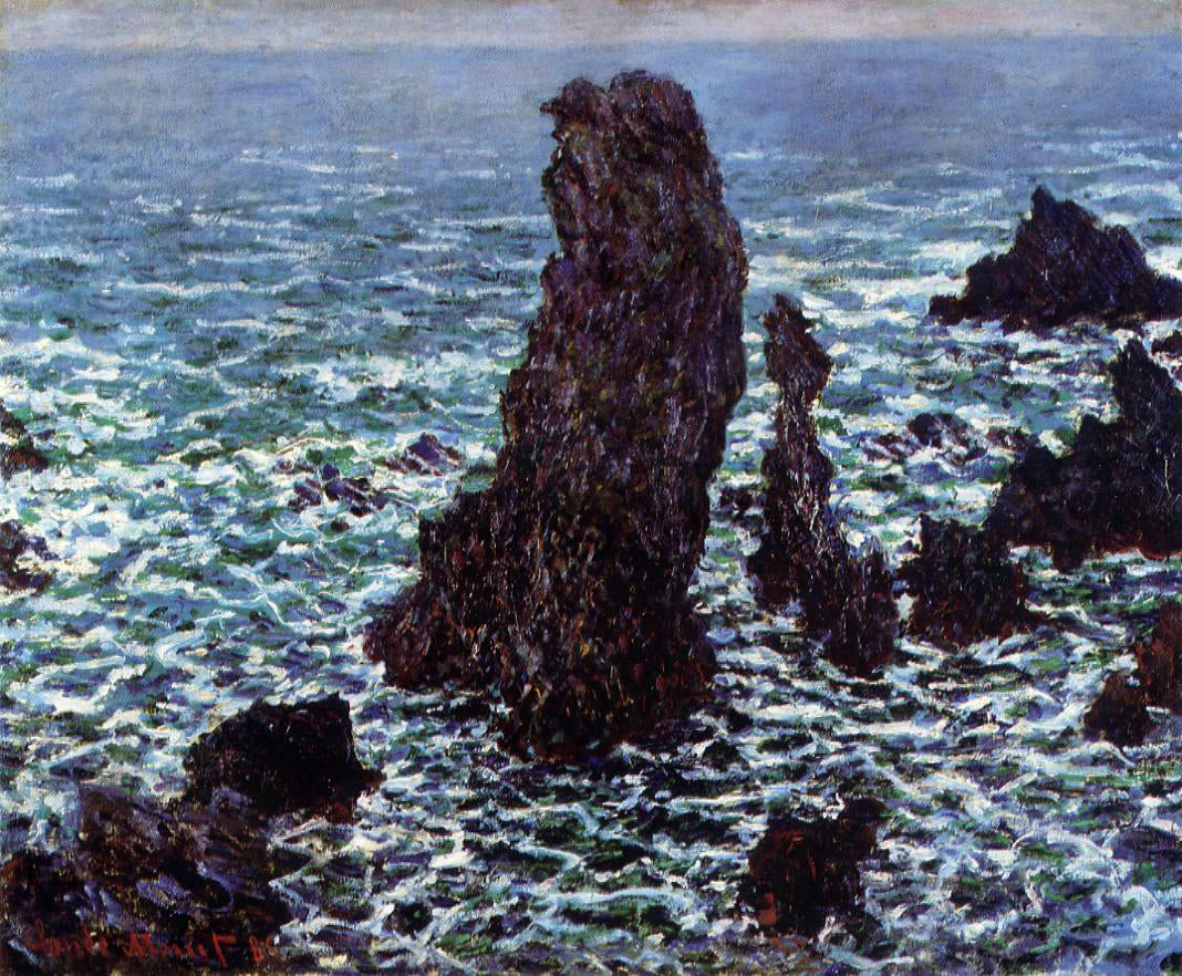 Claude Oscar Monet The 'Pyramids' of Port Coton, Belle-Ile-en-Mer - Canvas Print