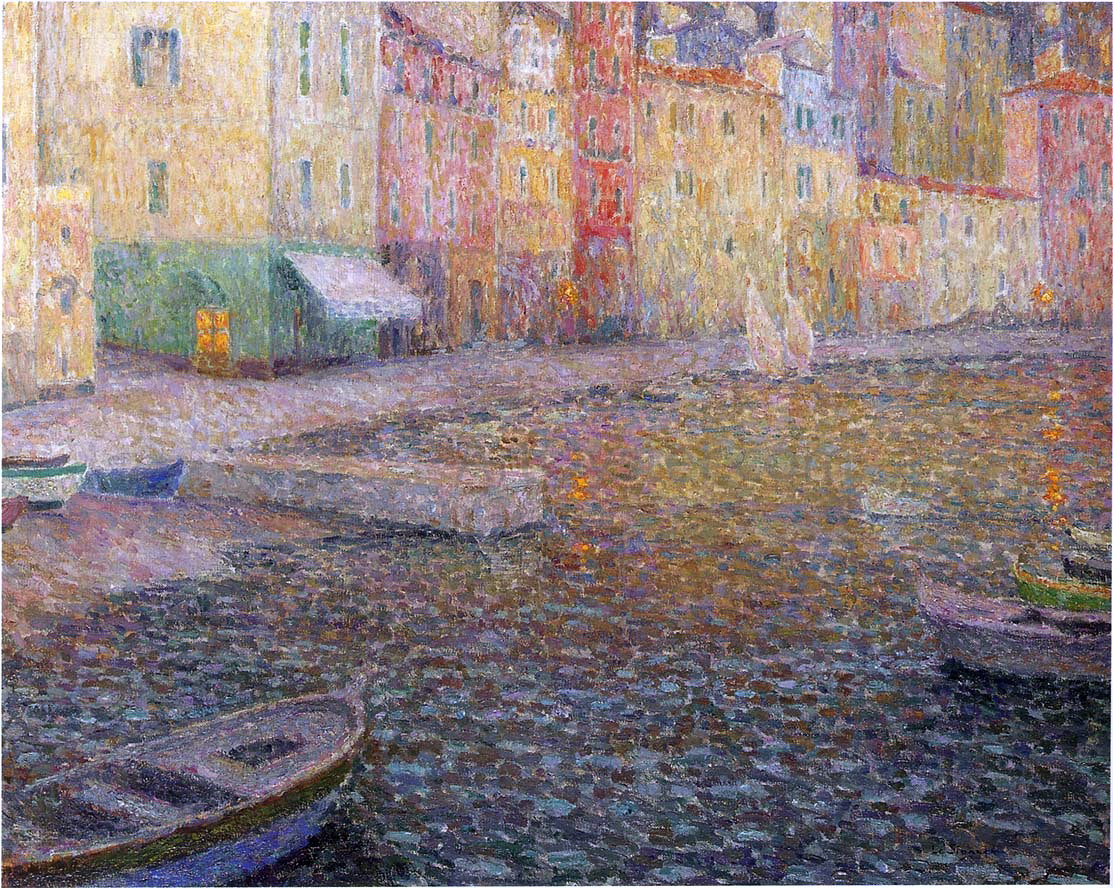 Henri Le Sidaner A Quay in Twilight - Canvas Print