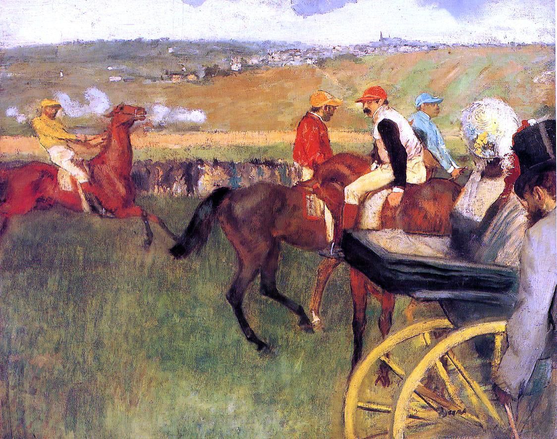 Edgar Degas The Racecourse, Amateur Jockeys - Canvas Print