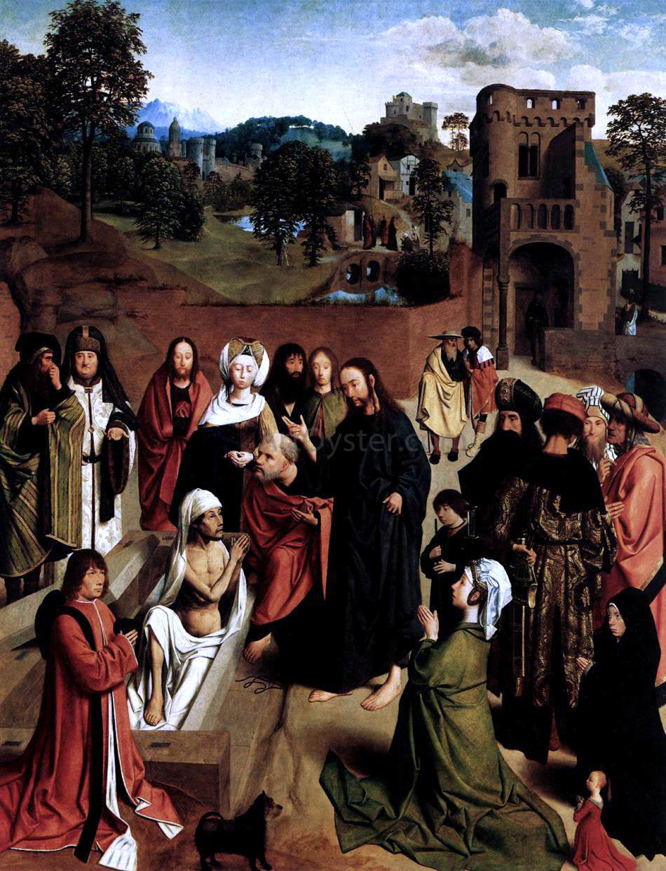 Geertgen Sint Jans The Raising of Lazarus - Canvas Print