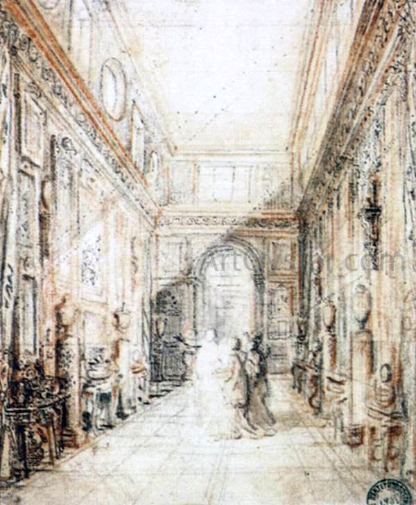 Gabriel De Saint-Aubin The Randon de Boisset Gallery - Canvas Print