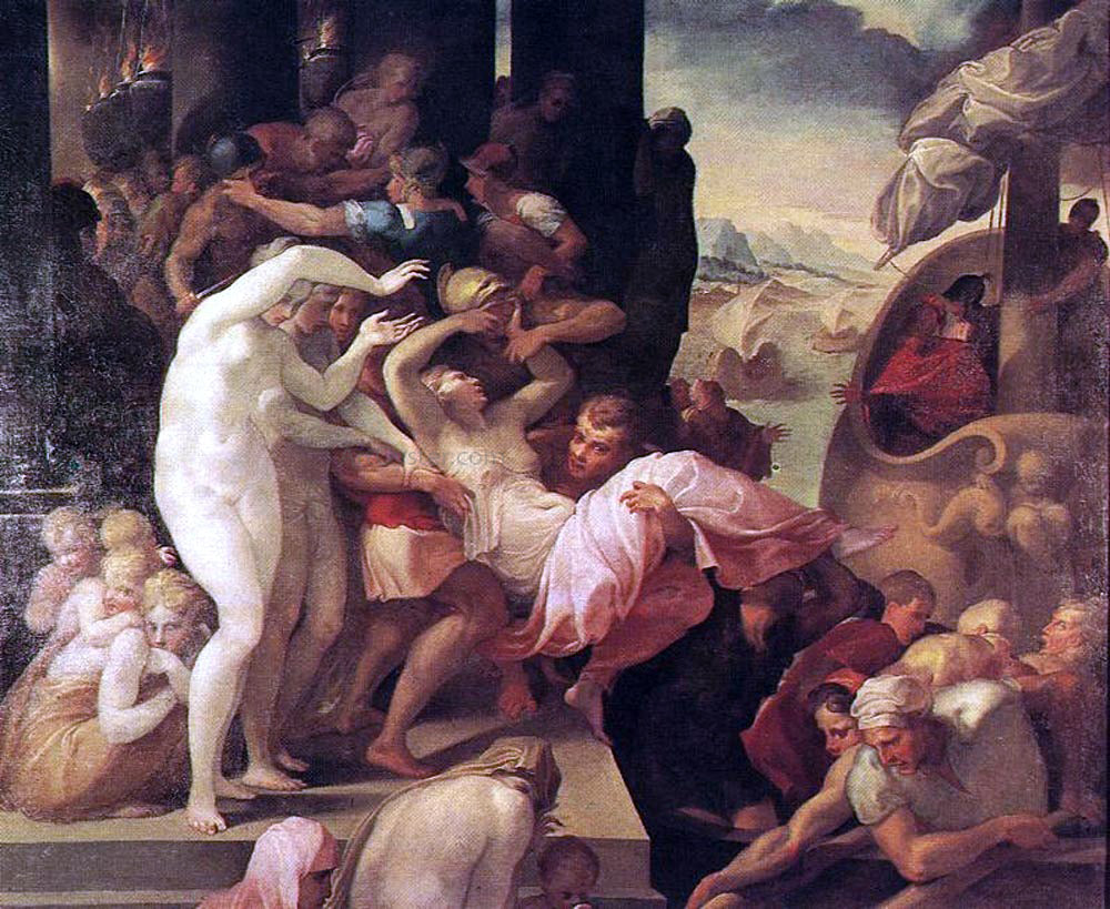Francesco Primaticcio The Rape of Helene - Canvas Print