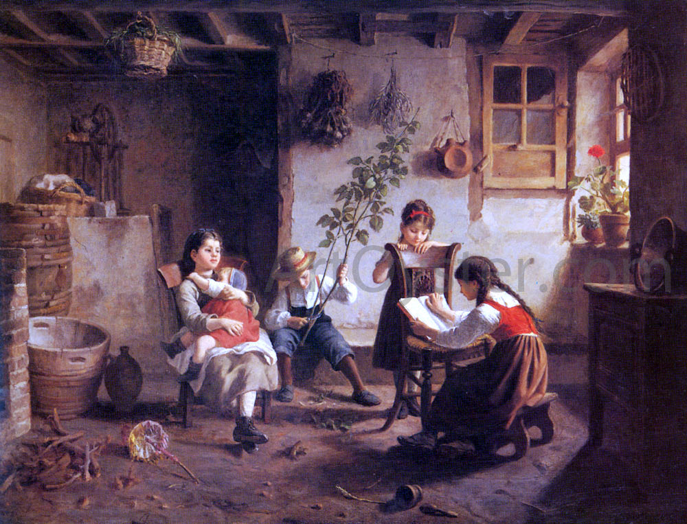 Paul Seignac The Reading Lesson - Canvas Print