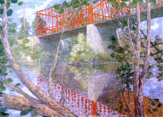 Julian Alden Weir The Red Bridge - Canvas Print