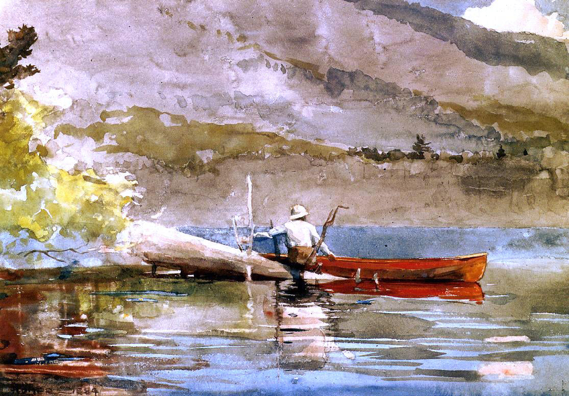 Winslow Homer A Red Canoe - Canvas Print