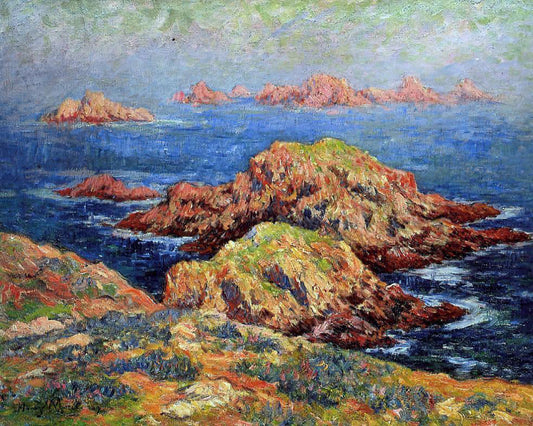 Henri Moret The Red Rocks at Ouessant - Canvas Print