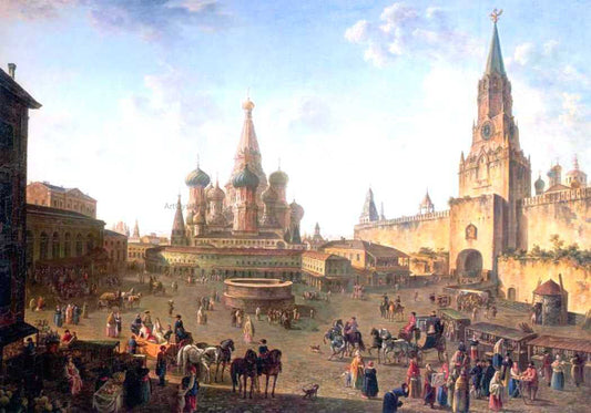 Fedor Yakovlevich Alekseev The Red Square in Moscow - Canvas Print