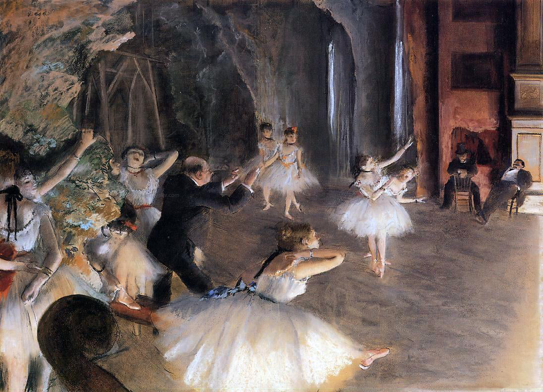 Edgar Degas The Rehearsal on Stage - Canvas Print