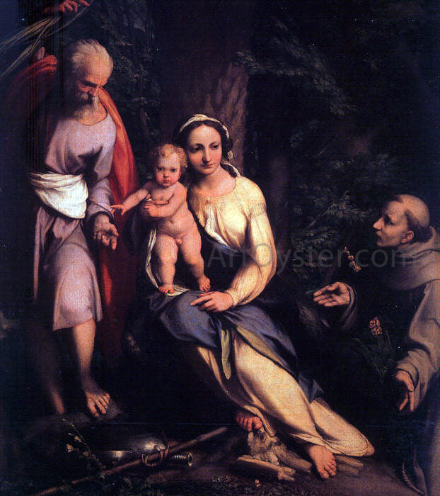 Correggio The Rest on the Flight to Egypt with Saint Francis - Canvas Print