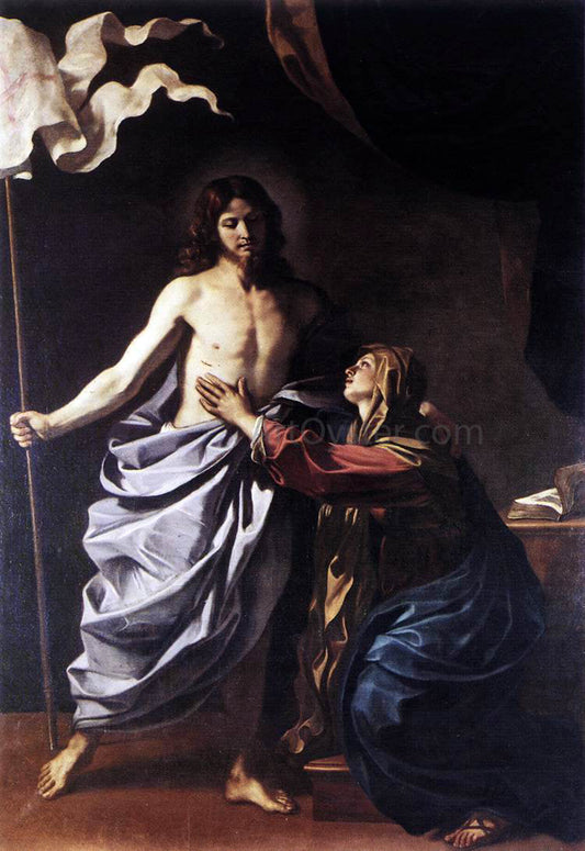 Guercino The Resurrected Christ Appears to the Virgin - Canvas Print