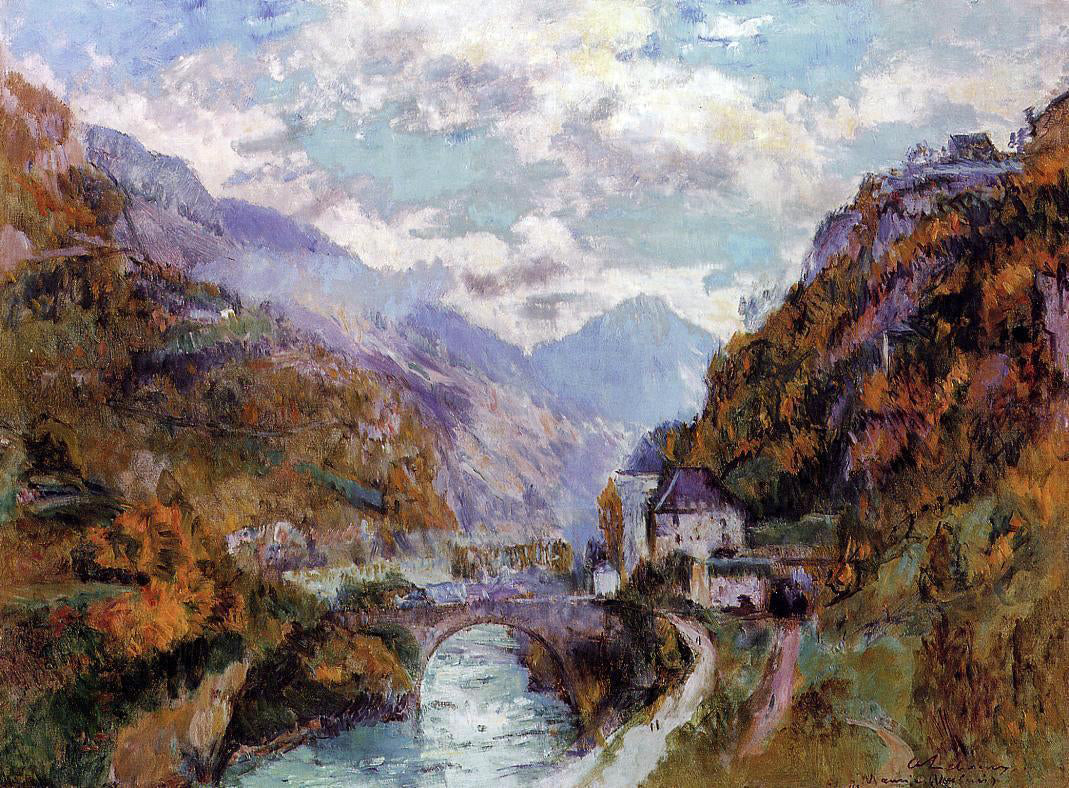 Albert Lebourg The Rhone at Saint-Maurice, Valais (also known as Switzerland) - Canvas Print