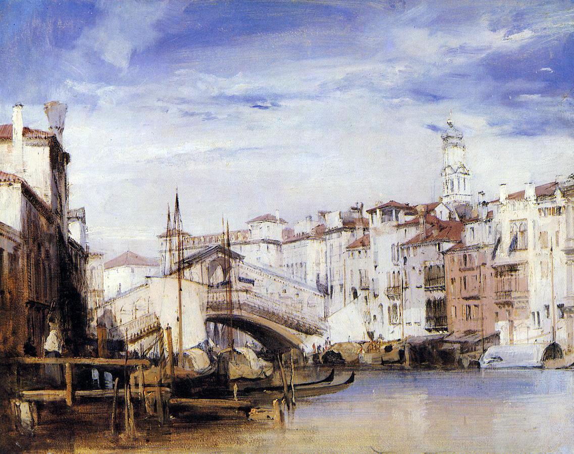 Richard Parkes Bonington The Rialto, Venice - Canvas Print