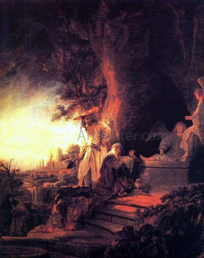 Rembrandt Van Rijn The Risen Christ Appearing to Mary Magdalen - Canvas Print