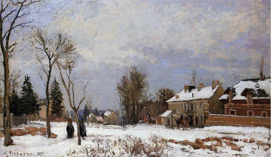 Camille Pissarro The Road from Versailles to Saint-Germain, Louveciennes. Snow Effect - Canvas Print