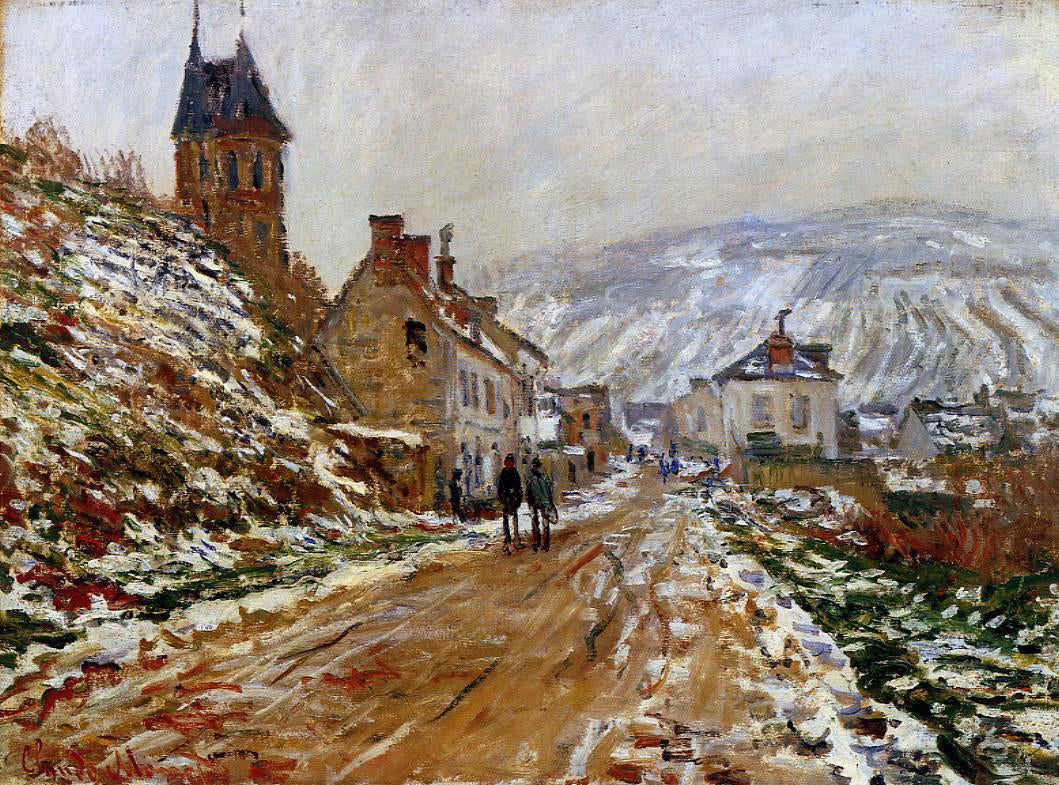 Claude Oscar Monet The Road in Vetheuil in Winter - Canvas Print