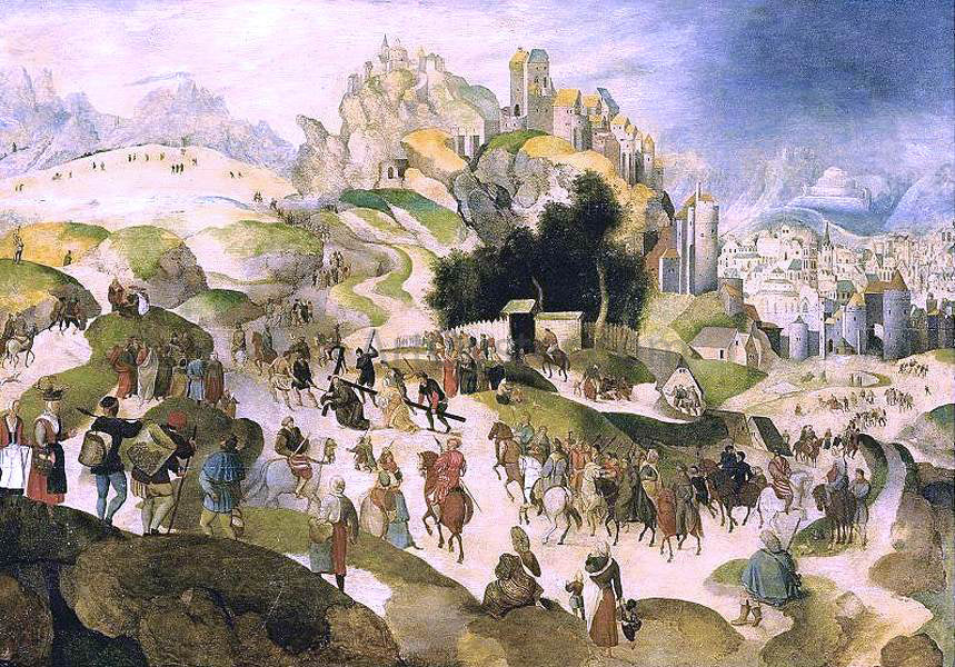 Abel Grimmer The Road to Calvary - Canvas Print