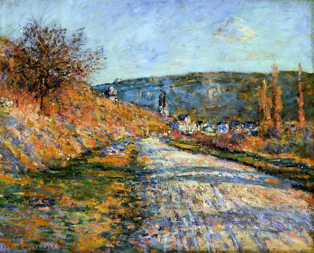 Claude Oscar Monet The Road to Vetheuil - Canvas Print