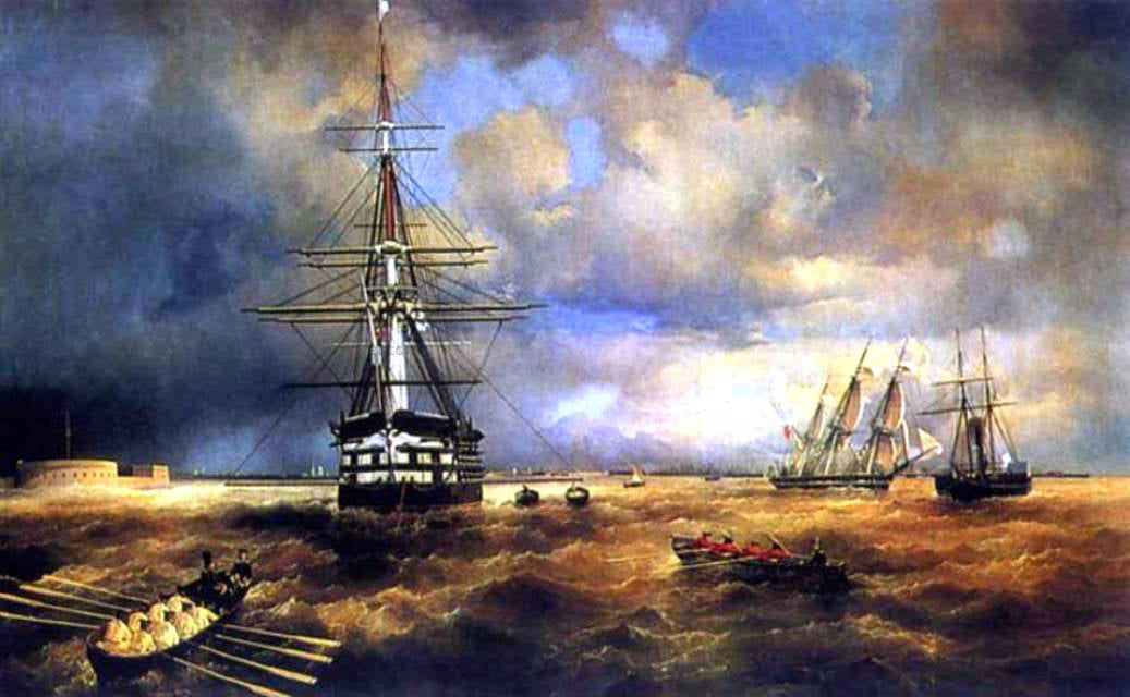 Ivan Constantinovich Aivazovsky The Roads at Kronstadt - Canvas Print
