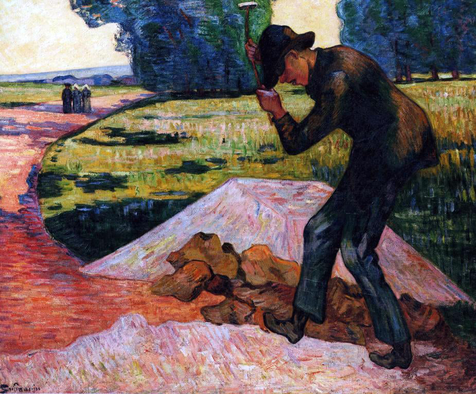 Armand Guillaumin The Rock Breaker - Canvas Print
