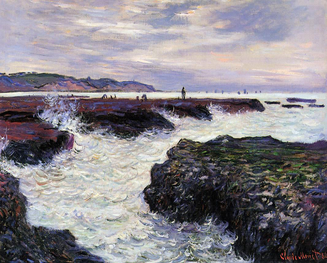 Claude Oscar Monet The Rocks at Pourville, Low Tide - Canvas Print